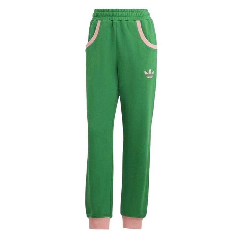 Adidas Womens/Ladies 70S Cotton Contrast Logo Sweatpants / Green